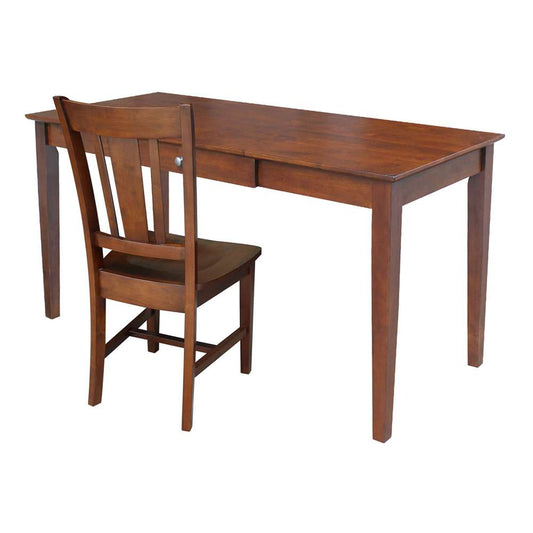 International Concepts - Desk with Drawer - Larger Size and Chair in Espresso Finish in Espresso Finish - K-581-42-10 veiw 1