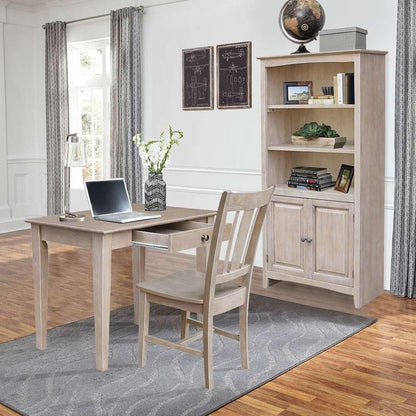 International Concepts - Desk with Drawer - Small Size and Chair in Washed Gray Taupe Finish in Washed Gray Taupe Finish - K09-OF-49-C10 veiw 3
