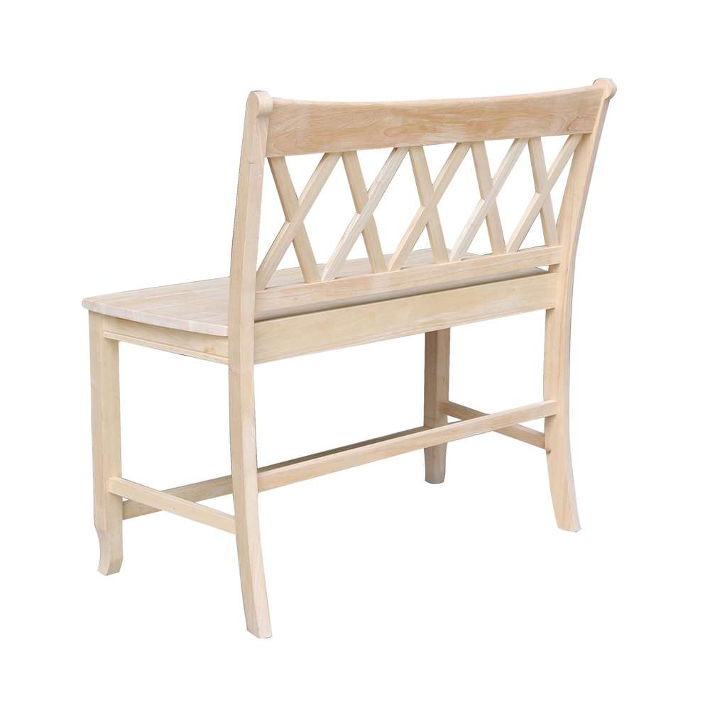 International Concepts - Double X-Back Bench - 24in Seat Height - BE-202 veiw 2