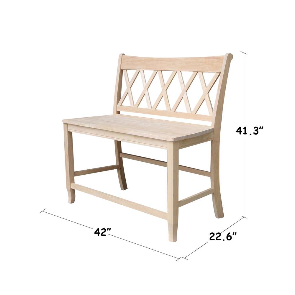 International Concepts - Double X-Back Bench - 24in Seat Height - BE-202 veiw 3