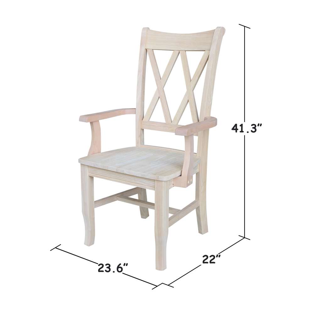 International Concepts - Double X-Back Chair with Arms - CI-20A veiw 3