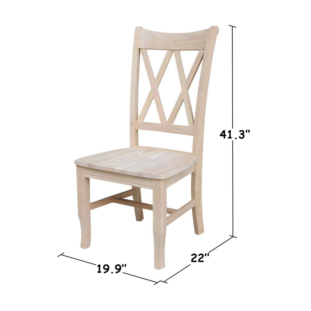 International Concepts - Double X-Back Chair (Set of 2) - C-20P veiw 3