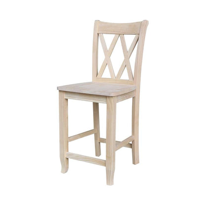 International Concepts - Double inXin Back Counter Height Stool - 24inSH  - S-202 veiw 1