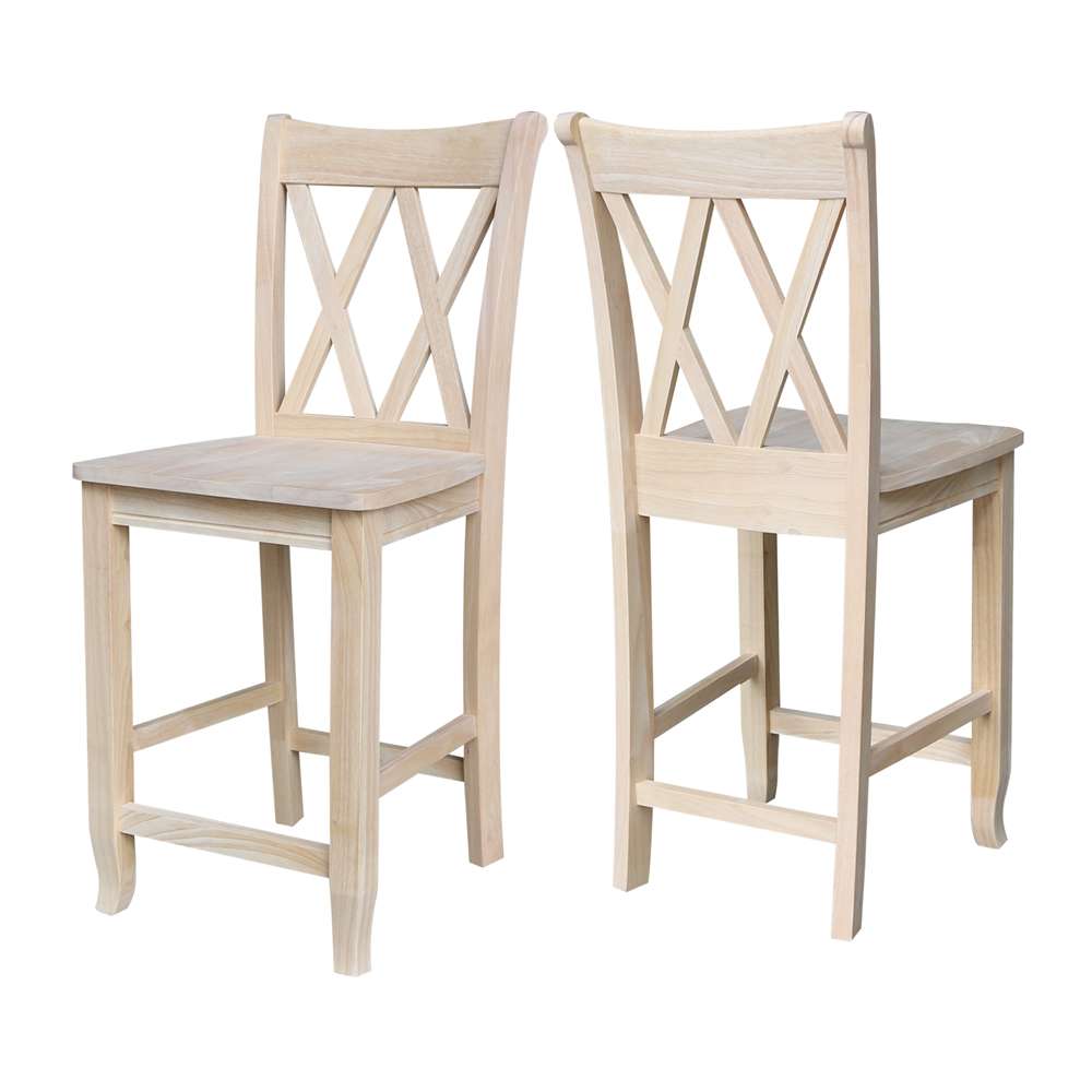 International Concepts - Double inXin Back Counter Height Stool - 24inSH  - S-202 veiw 5