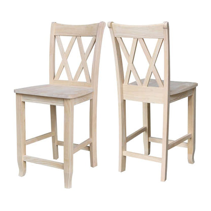 International Concepts - Double inXin Back Counter Height Stool - 24inSH  - S-202 veiw 5