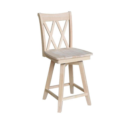 International Concepts - Double inXin Back Counter Height Stool - 24inSH  - S-202SW veiw 4