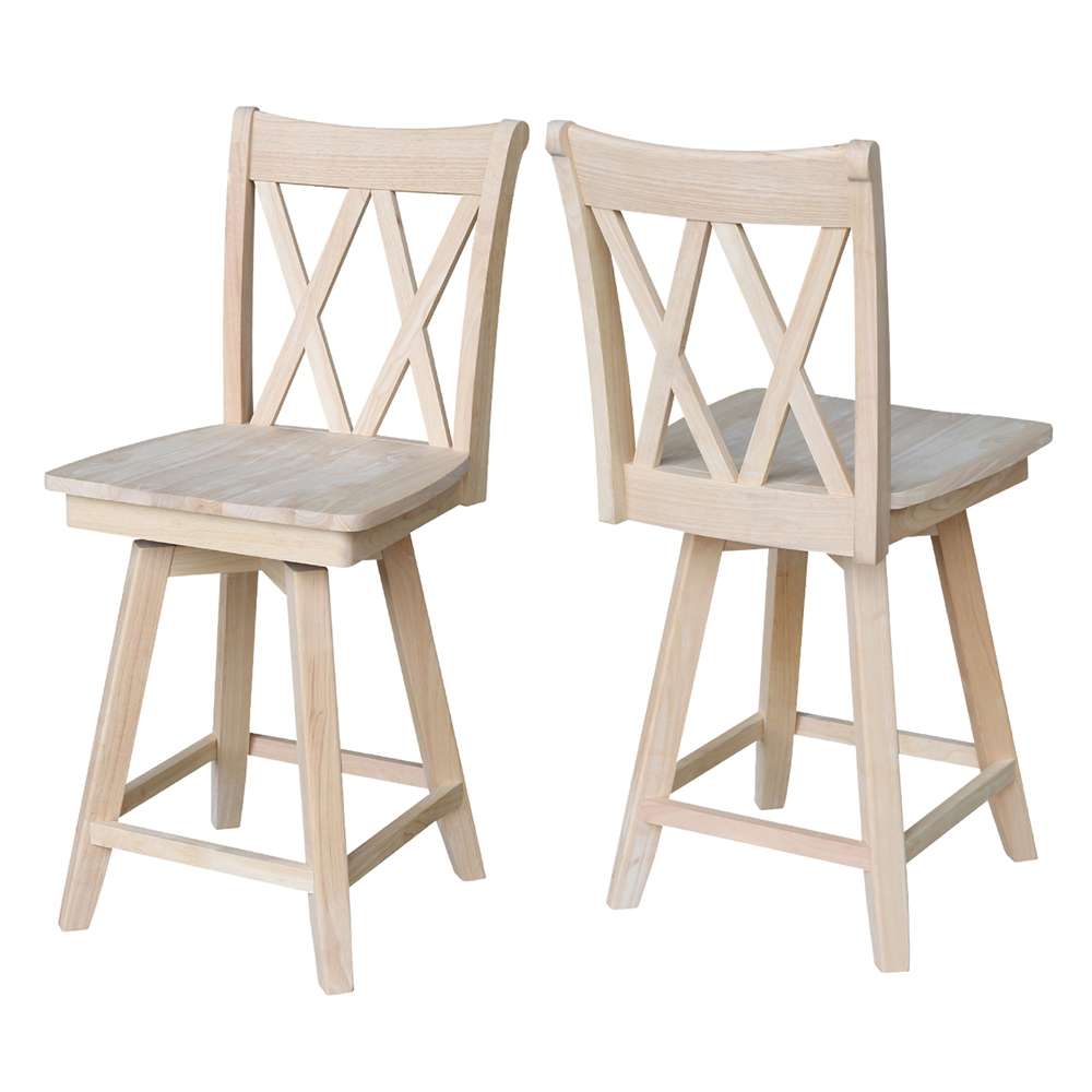 International Concepts - Double inXin Back Counter Height Stool - 24inSH  - S-202SW veiw 5