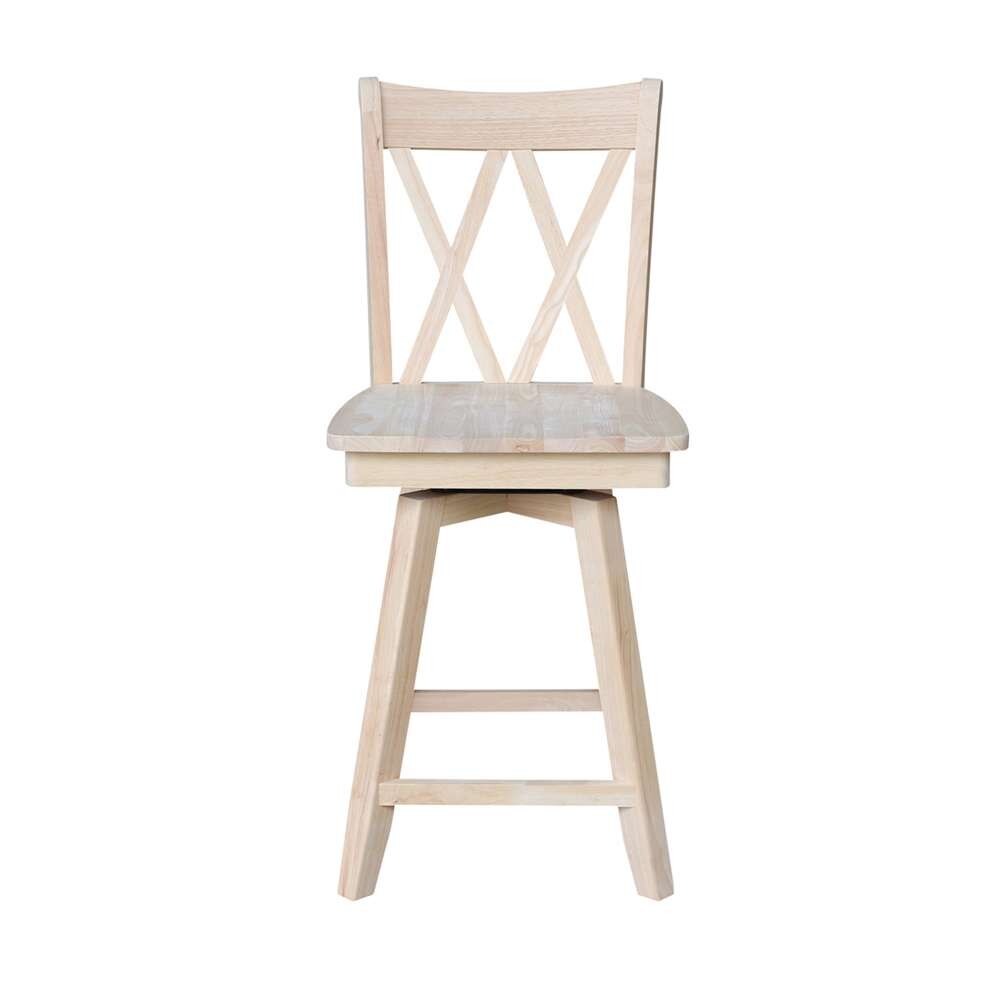 International Concepts - Double inXin Back Counter Height Stool - 24inSH  - S-202SW veiw 6