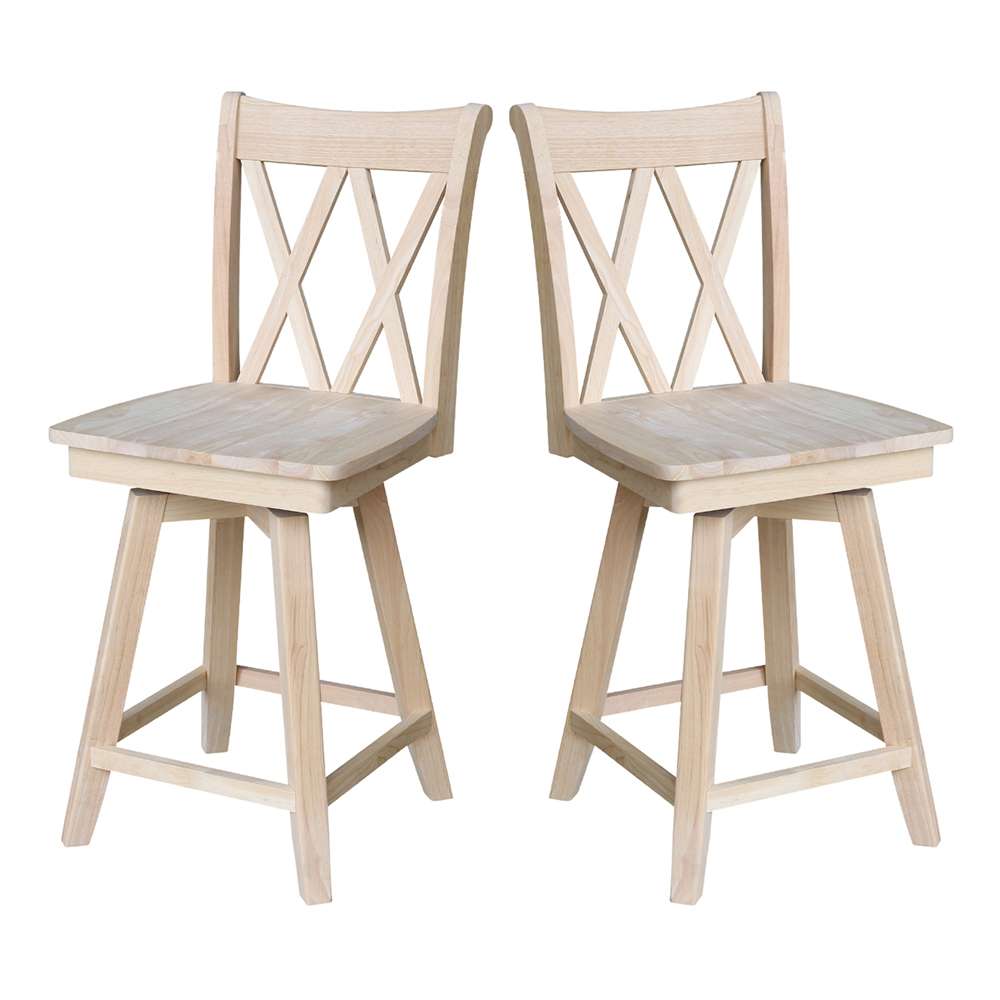 International Concepts - Double inXin Back Counter Height Stool - 24inSH  - S-202SW veiw 10