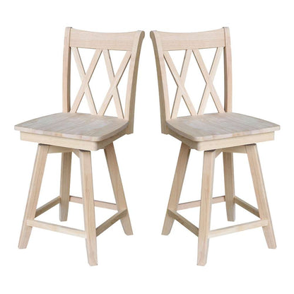 International Concepts - Double inXin Back Counter Height Stool - 24inSH  - S-202SW veiw 10