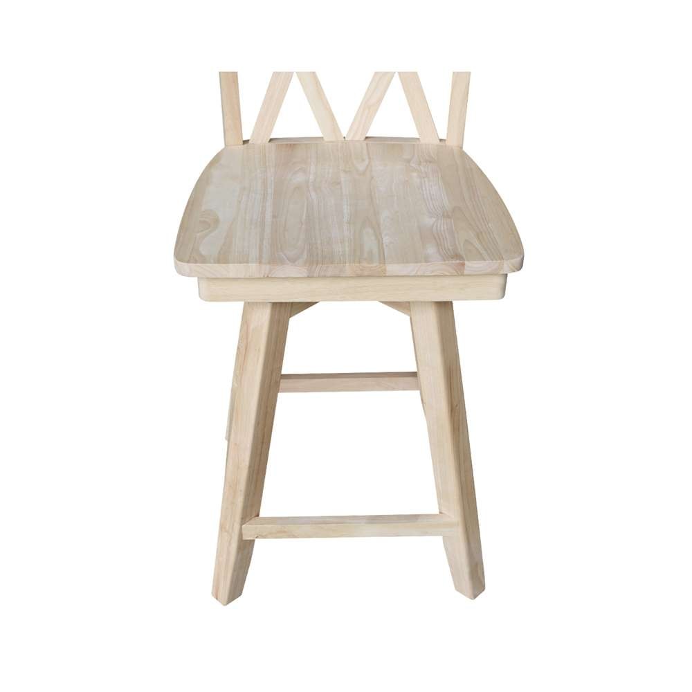International Concepts - Double inXin Back Counter Height Stool - 24inSH  - S-202SW veiw 12