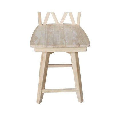 International Concepts - Double inXin Back Counter Height Stool - 24inSH  - S-202SW veiw 12
