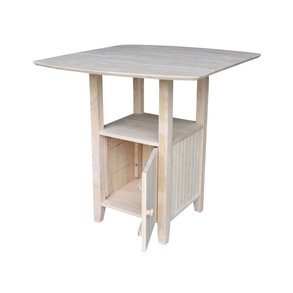 International Concepts - Dual Drop Leaf Bistro Table - Counter Height with Storage - T-3638DPG veiw 2