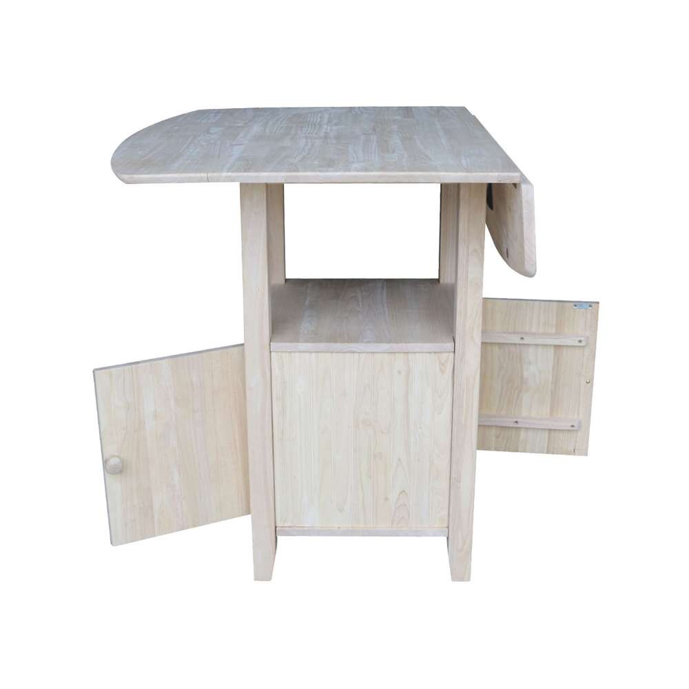 International Concepts - Dual Drop Leaf Bistro Table - Counter Height with Storage - T-3638DPG veiw 4