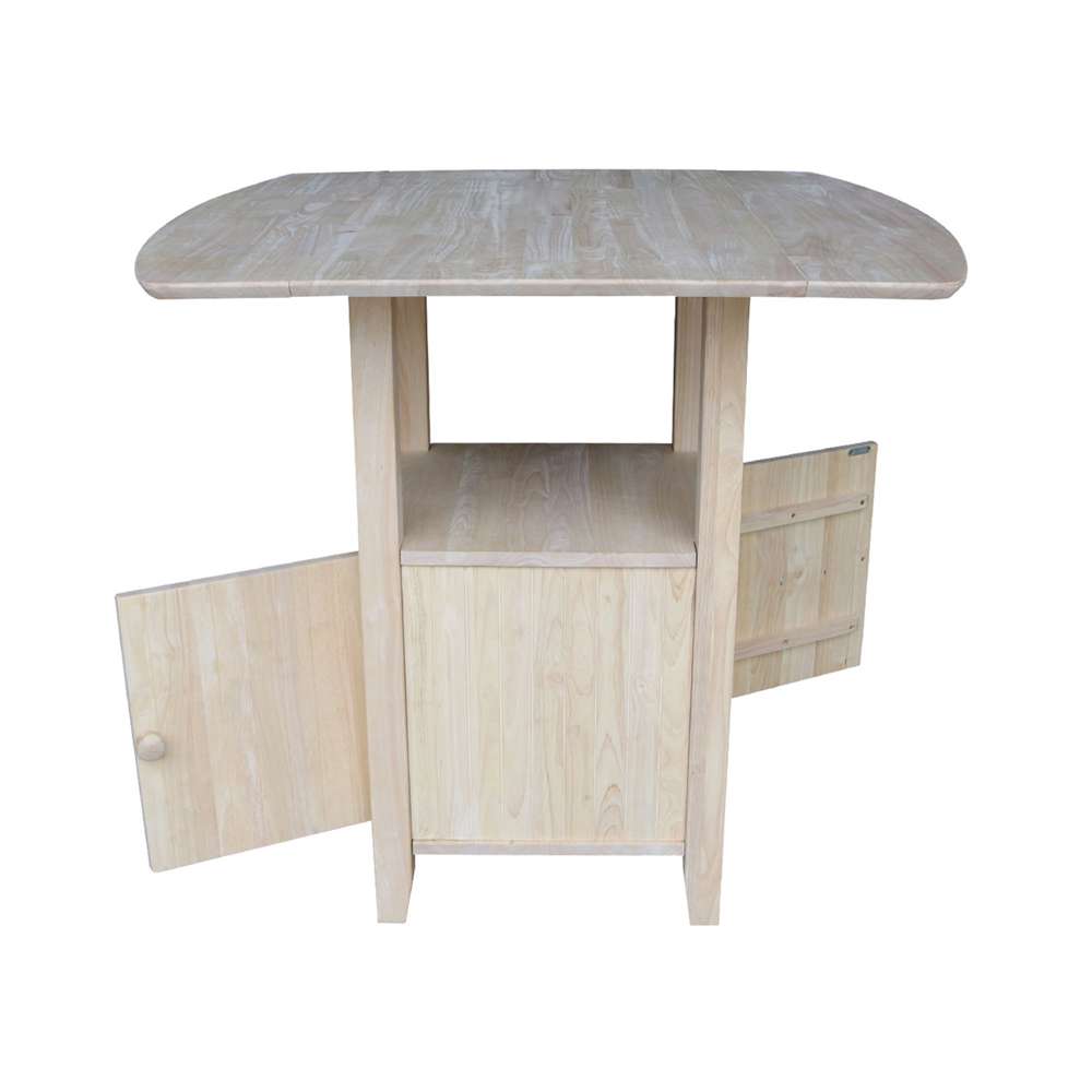 International Concepts - Dual Drop Leaf Bistro Table - Counter Height with Storage - T-3638DPG veiw 6