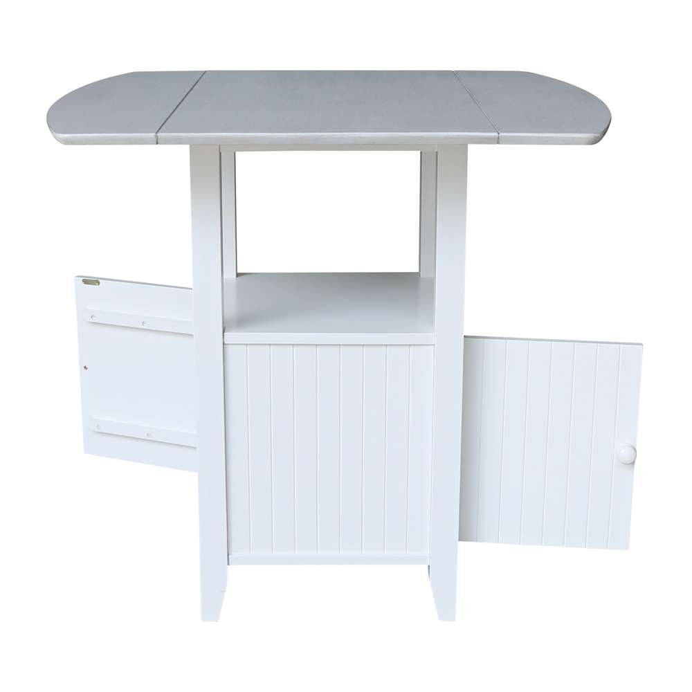 International Concepts - Dual Drop Leaf Bistro Table - Counter Height with Storage - T128-3638DPG veiw 2