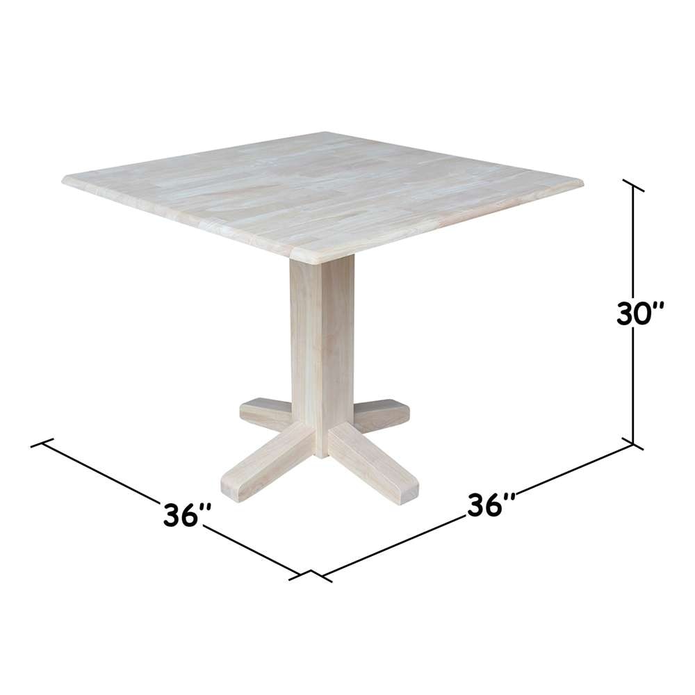International Concepts - Dual Drop Leaf Dining Table - Square - T-36SDP veiw 2