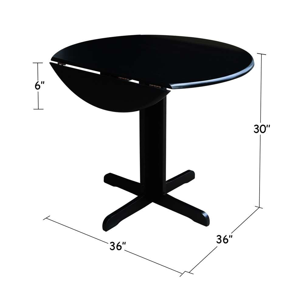 International Concepts - Dual Drop Leaf Table - 36in in Black Finish - T46-36RP veiw 2
