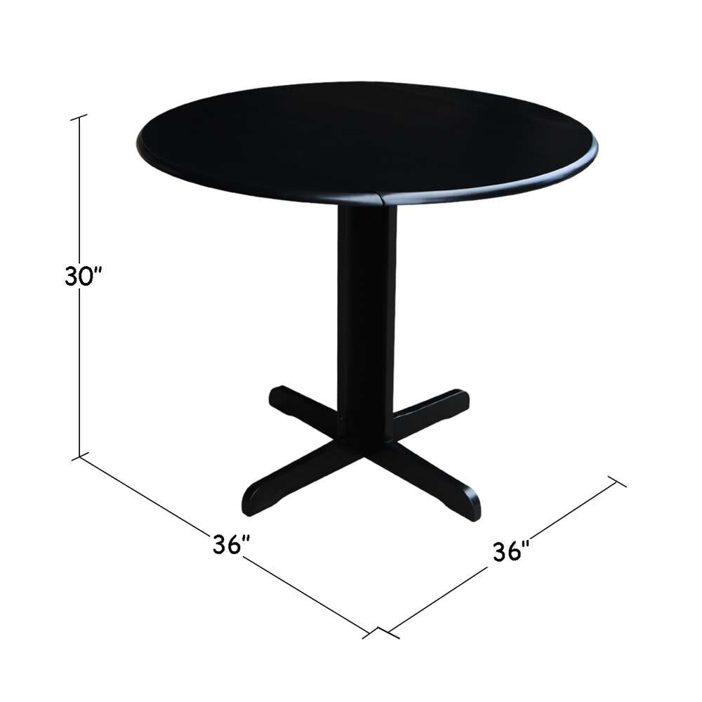 International Concepts - Dual Drop Leaf Table - 36in in Black Finish - T46-36RP veiw 3
