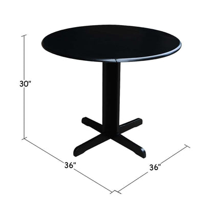 International Concepts - Dual Drop Leaf Table - 36in in Black Finish - T46-36RP veiw 3