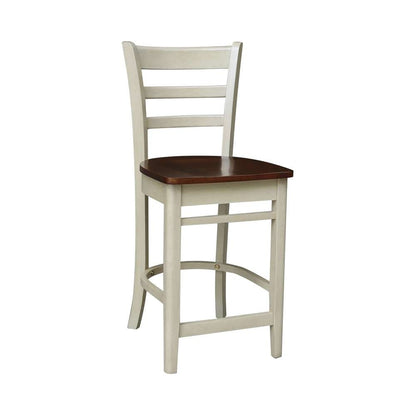 International Concepts - Emily Counter Height Stool - 24inSH in Antiqued Almond/Espresso Finish - S12-6172 veiw 4