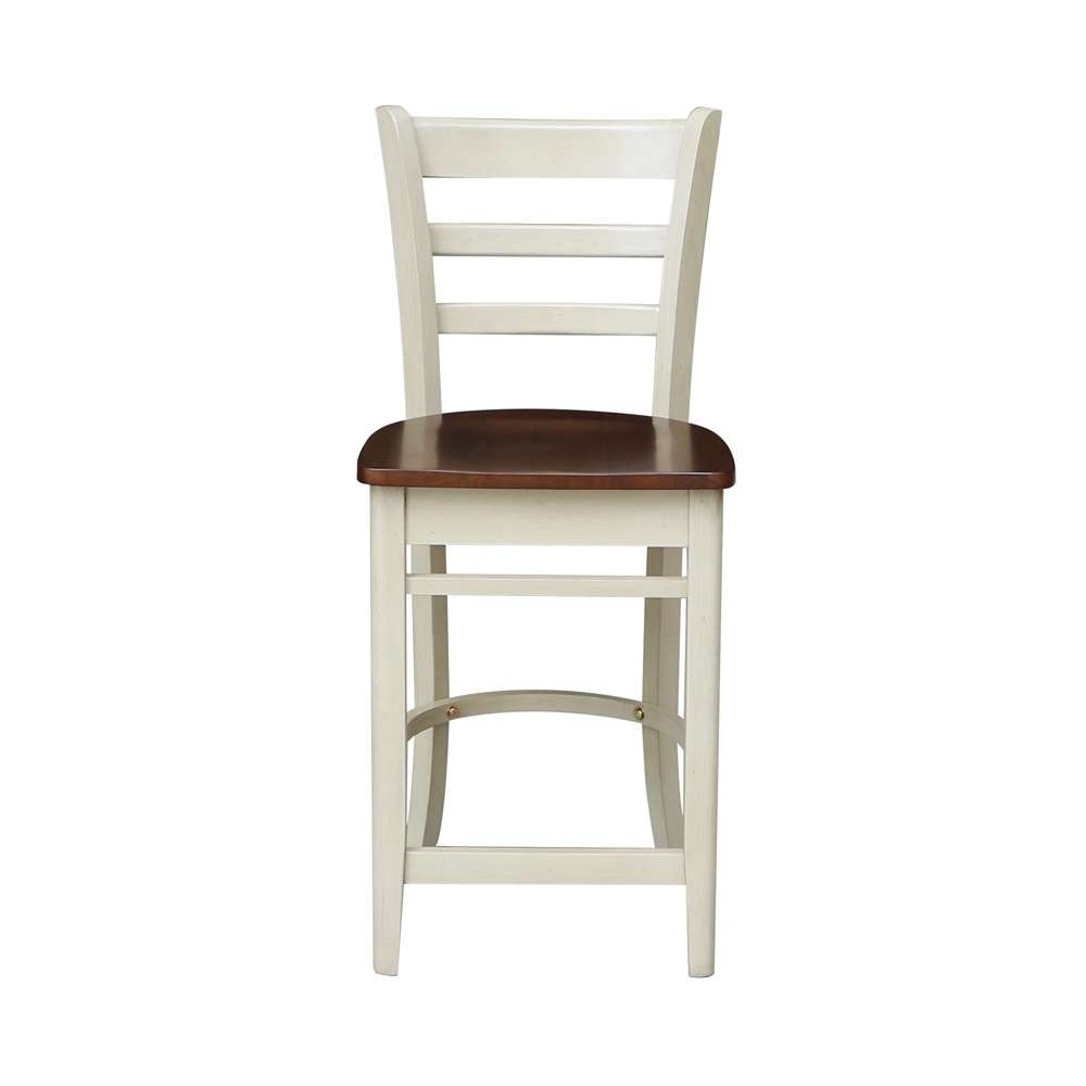 International Concepts - Emily Counter Height Stool - 24inSH in Antiqued Almond/Espresso Finish - S12-6172 veiw 6