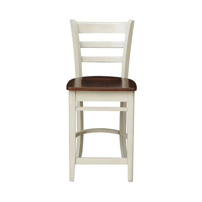 International Concepts - Emily Counter Height Stool - 24inSH in Antiqued Almond/Espresso Finish - S12-6172 veiw 6