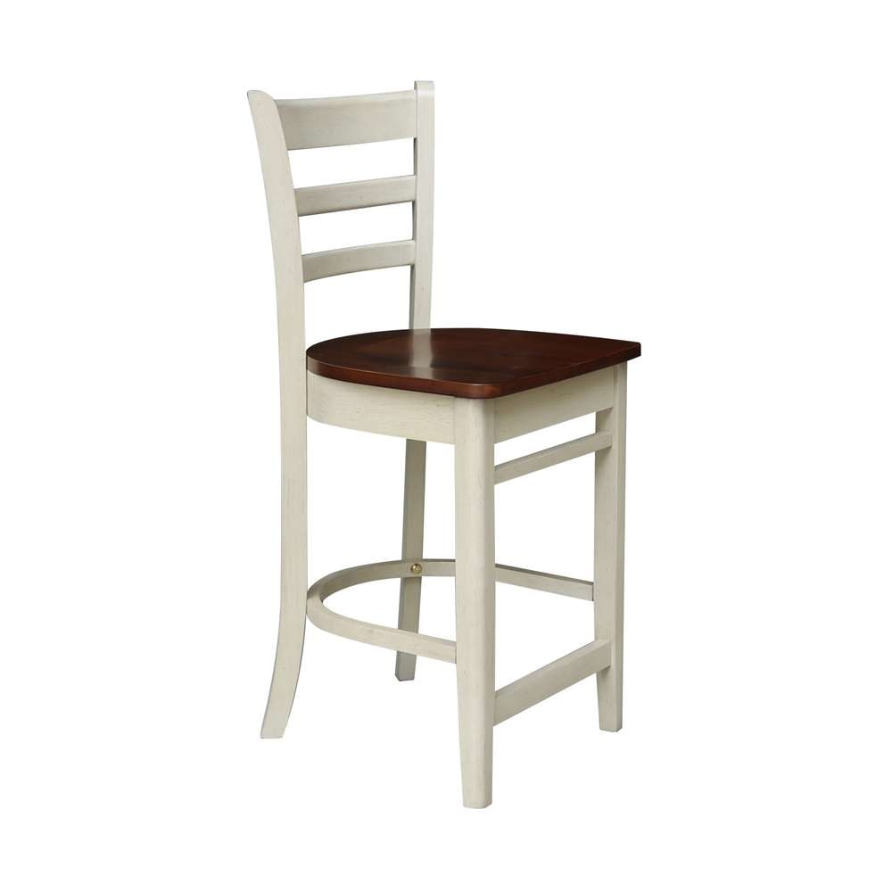 International Concepts - Emily Counter Height Stool - 24inSH in Antiqued Almond/Espresso Finish - S12-6172 veiw 7