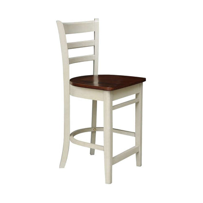 International Concepts - Emily Counter Height Stool - 24inSH in Antiqued Almond/Espresso Finish - S12-6172 veiw 7