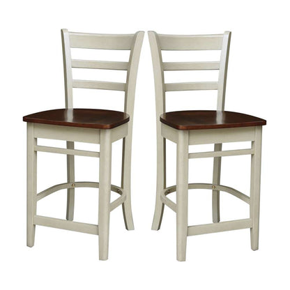 International Concepts - Emily Counter Height Stool - 24inSH in Antiqued Almond/Espresso Finish - S12-6172 veiw 8