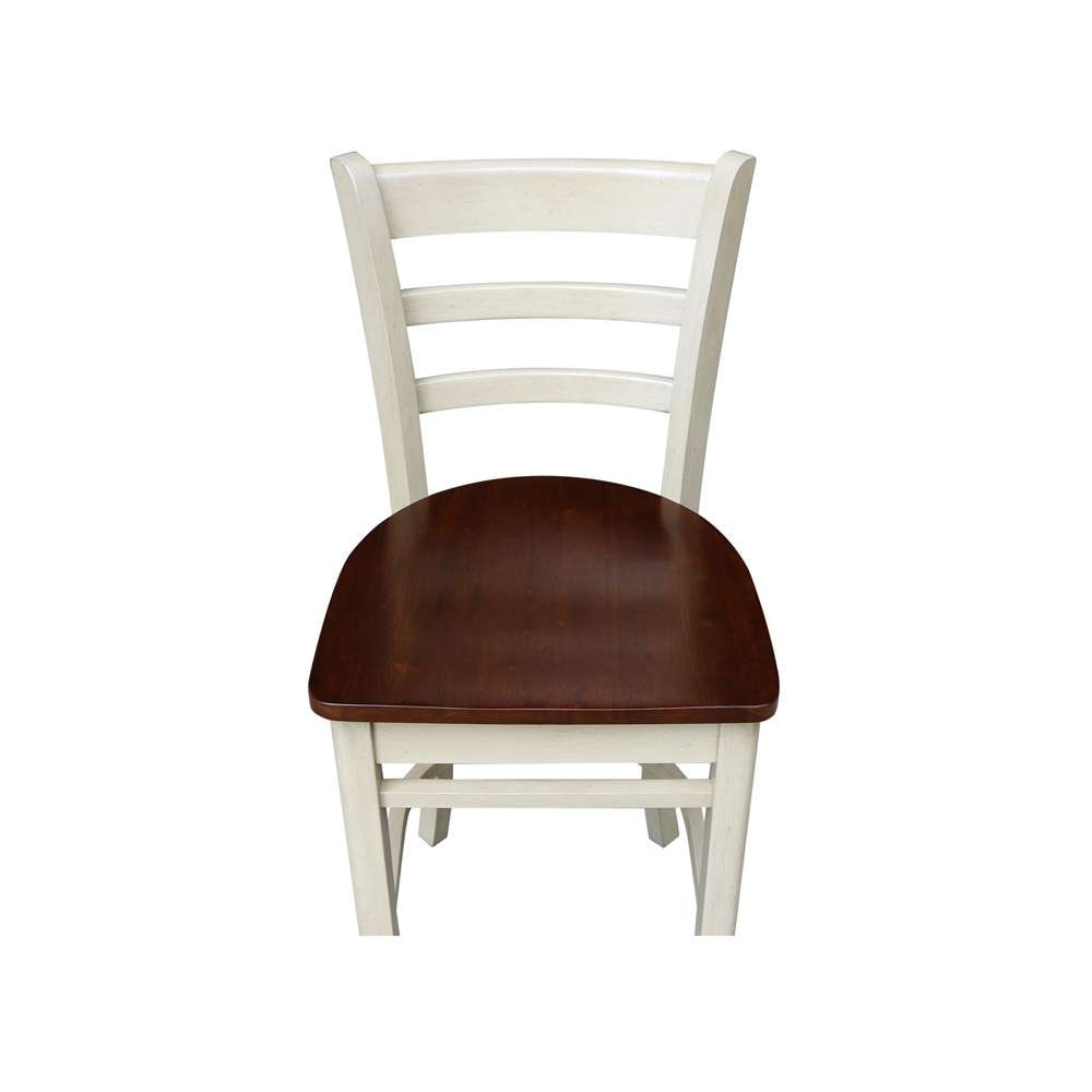 International Concepts - Emily Counter Height Stool - 24inSH in Antiqued Almond/Espresso Finish - S12-6172 veiw 10