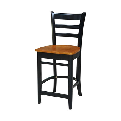 International Concepts - Emily Counter Height Stool - 24inSH in Black / Cherry Finish - S57-6172 veiw 1