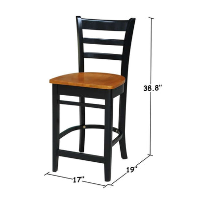 International Concepts - Emily Counter Height Stool - 24inSH in Black / Cherry Finish - S57-6172 veiw 3