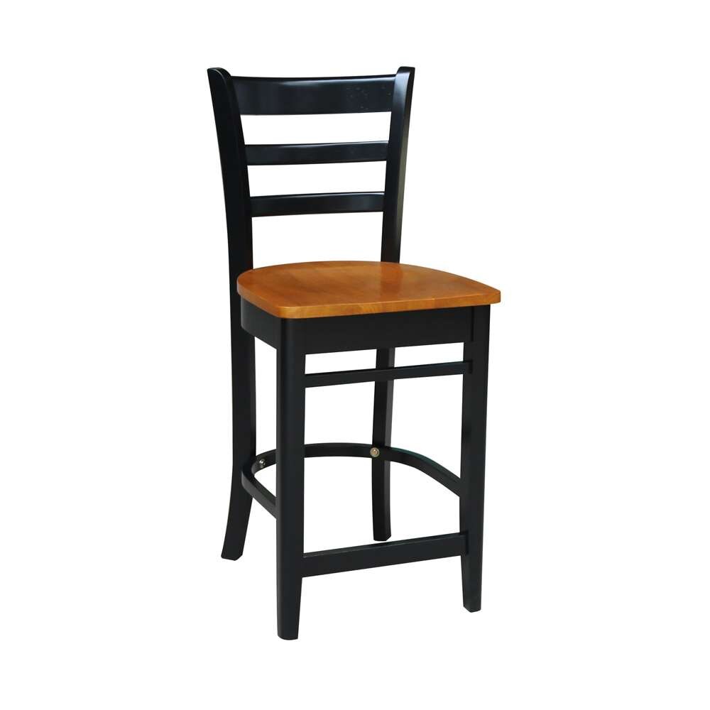 International Concepts - Emily Counter Height Stool - 24inSH in Black / Cherry Finish - S57-6172 veiw 4
