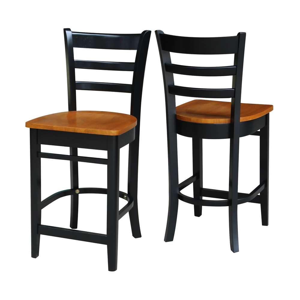 International Concepts - Emily Counter Height Stool - 24inSH in Black / Cherry Finish - S57-6172 veiw 5