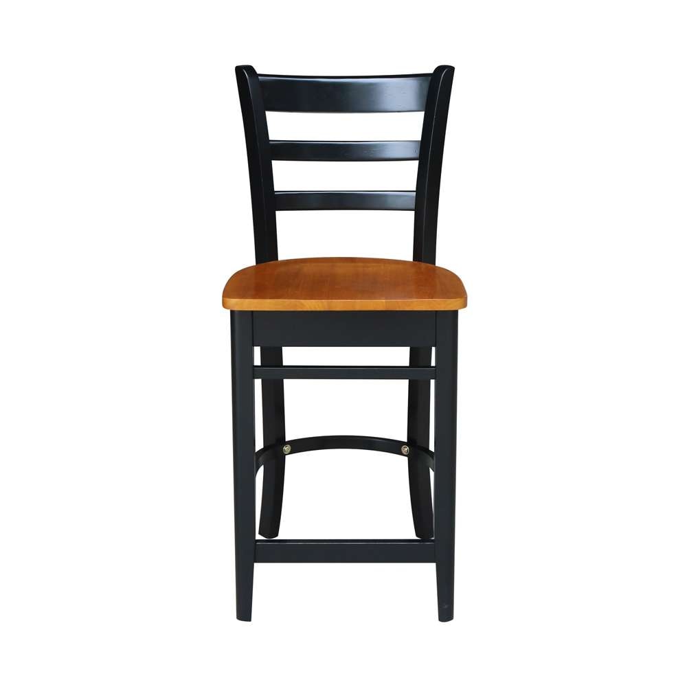 International Concepts - Emily Counter Height Stool - 24inSH in Black / Cherry Finish - S57-6172 veiw 6