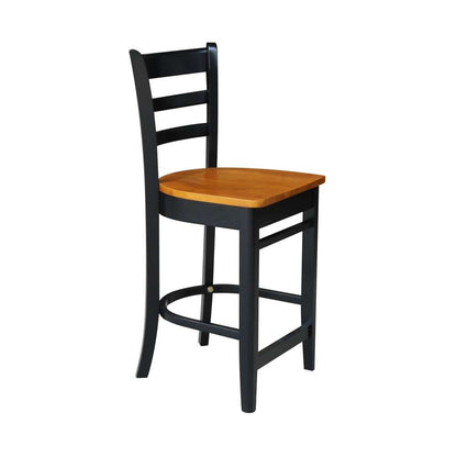 International Concepts - Emily Counter Height Stool - 24inSH in Black / Cherry Finish - S57-6172 veiw 7
