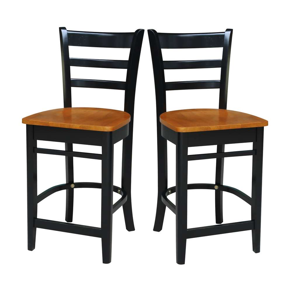 International Concepts - Emily Counter Height Stool - 24inSH in Black / Cherry Finish - S57-6172 veiw 8