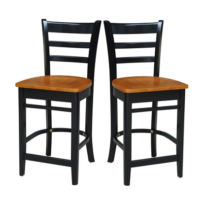 International Concepts - Emily Counter Height Stool - 24inSH in Black / Cherry Finish - S57-6172 veiw 8