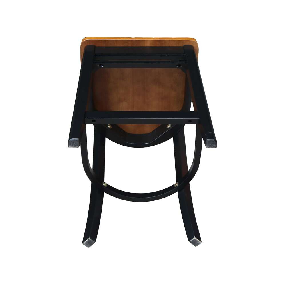 International Concepts - Emily Counter Height Stool - 24inSH in Black / Cherry Finish - S57-6172 veiw 9