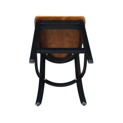 International Concepts - Emily Counter Height Stool - 24inSH in Black / Cherry Finish - S57-6172 veiw 9