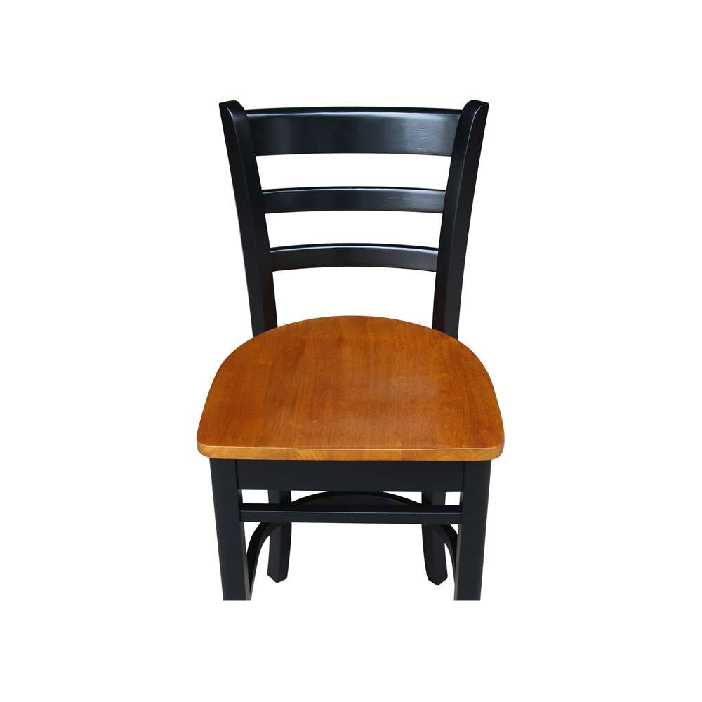 International Concepts - Emily Counter Height Stool - 24inSH in Black / Cherry Finish - S57-6172 veiw 10