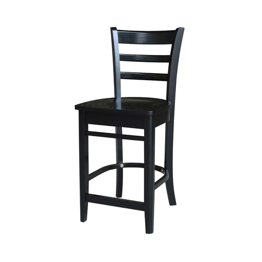 International Concepts - Emily Counter Height Stool - 24inSH in Black Finish - S46-6172 veiw 1