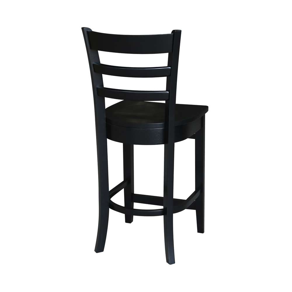 International Concepts - Emily Counter Height Stool - 24inSH in Black Finish - S46-6172 veiw 2