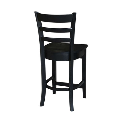 International Concepts - Emily Counter Height Stool - 24inSH in Black Finish - S46-6172 veiw 2
