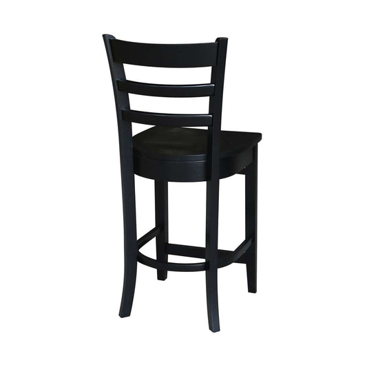 International Concepts - Emily Counter Height Stool - 24inSH in Black Finish - S46-6172 veiw 2