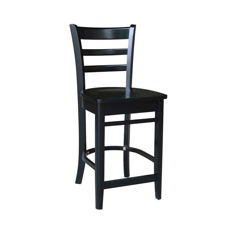 International Concepts - Emily Counter Height Stool - 24inSH in Black Finish - S46-6172 veiw 4