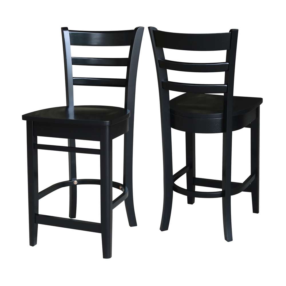 International Concepts - Emily Counter Height Stool - 24inSH in Black Finish - S46-6172 veiw 5