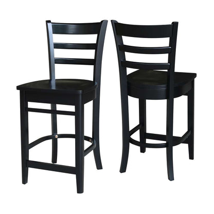 International Concepts - Emily Counter Height Stool - 24inSH in Black Finish - S46-6172 veiw 5