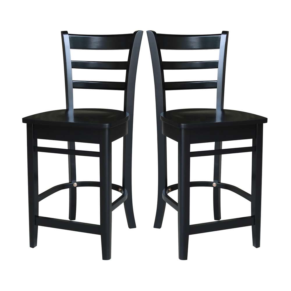 International Concepts - Emily Counter Height Stool - 24inSH in Black Finish - S46-6172 veiw 8